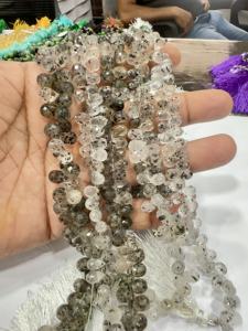 Cuarzo Natural Negro con Puntos, Facetado, en Forma de Lágrima, Hilo de 8 Pulgadas, Tamaño Aproximado de 5-7 mm, Piedras Preciosas Sueltas de Cuarzo - Product Image 2