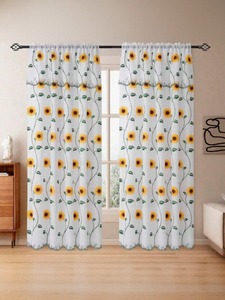 Tende Oscuranti in Poliestere 100% di Alta Qualità con Stampa Girasole Vintage Rustica, Motivo Girasole Giallo per Cucina e Soggiorno - Product Image 3