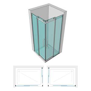 Ix Blossom BMA922 8mm Box porta doccia ad angolo regolabile dimensioni 70X90X200h - Product Image 3
