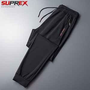 Summer Breathable Mesh Black Cotton Spandex Sweatpants <b>Men</b> Joggers Sportswear <b>Baggy</b> <b>Trousers</b> Formal Drawstring Track Pants - Product Image 3