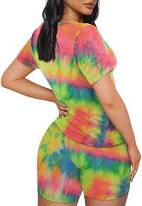Wholesale Plus Size Custom Logo <b>Tie</b> Die Print Women Two Piece <b>Sets</b> by Star Figure Enterprises ( PayPal Verified ) - Product Image 6