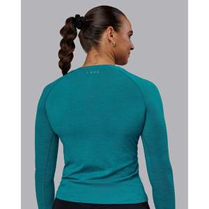 T-shirt à manches longues sans couture AeroFLX+ pour femme - Bleu Bird Marl - Product Image 3
