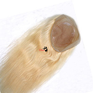 Peluca de cabello humano para mujer, tupé de mano, 100% humano, Rubio ruso, virgen, barato - Product Image 4