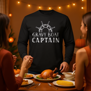 Camiseta de manga larga con diseño de bote de salsa para fiestas de Acción de Gracias, ideal para eventos promocionales - Product Image 3