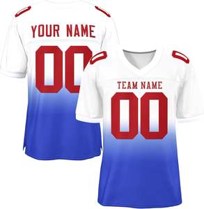 Maillots de football américain personnalisés rayés respirants de grande taille broderie de numéro de nom personnalisé pour l'été traditionnel - Product Image 5