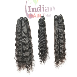 Extensions de cheveux humains indiens vierges 100% Remy non traités, couleur noire naturelle, tissage lâche profond, ondulées, pour tissage - Product Image 4