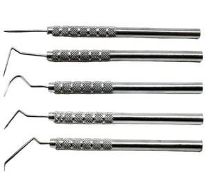 set of 5 manual steel and metal dental scaler for <b>hygiene</b> cleaning with stainless steel material surgical instruments - Product Image 2