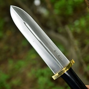 Couteaux de chasse et de camping multifonctionnels faits à la main Viking Art FH-117 OEM, lame droite en acier inoxydable, manche en corne noire - Product Image 5