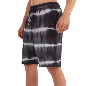 Venta al por mayor pantalones cortos de lana Tie-Dye personalizados para hombres pantalones cortos negros para hombre con forro polar suave, ropa de calle informal de verano - Product Image 4