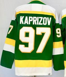 Minnesota per Uomo # 97 Kirill Kaprizov # 7 Brock Faber # 29 Marc-Andre Fleury Maglie da hockey su ghiaccio Maglia bianca per il 25° anniversario - Product Image 5
