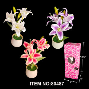 13 \ "bacinella di fiori di giglio artificiale per uso commerciale 12 pz/CS per la decorazione di sfondo del ristorante centrotavola di san valentino - Product Image 1