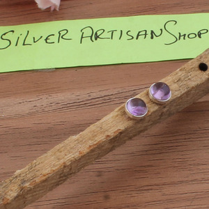 Boucles d'oreilles pendantes en argent sterling 925 avec améthyste naturelle, véritable pierre précieuse violette, bijoux de luxe pour femmes, mariage, fête, pierre de naissance - Product Image 4