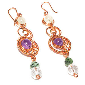 Boucles d'oreilles en plumes de paon en gros pour femmes, bijoux bohèmes - Product Image 1