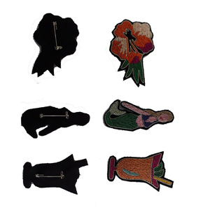 Broche creativo bordado a mano con motivo de Pakistán, búho de buceo, alfileres decorativos simples de seda india, Material de cobre de alta calidad UB - Product Image 2