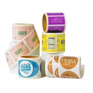 Emballage de produit privé auto-adhésif personnalisé Papier vinyle rond étanche <span class=keywords><strong>Impression</strong></span> personnalisée Rouleau de PVC Autocollants d'étiquette de logo - Product Image 2