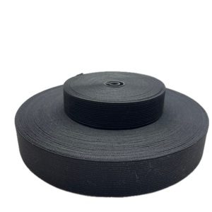 Personnalisé 15mm-60mm Noir/Blanc Tissé Tricoté Maigre Bande Haute Élasticité Tressé Sangle 100% Polyester Durable Usine - Product Image 6