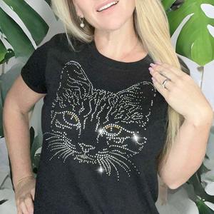 Camisetas Vintage de Color Sólido para Mujer con Pedrería y Diseño Estampado, Talla Personalizable, Alta Calidad, Hecho en Pakistán - Product Image 2