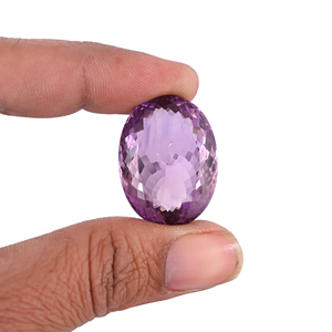 ISHU GEMS Gema de Amatista Natural Original Brasileña de Corte Ovalado de 28x21 mm y 51.5 Quilates para la Fabricación de Joyas, Anillos y Collares - Product Image 1