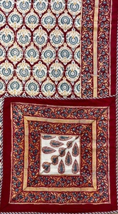 Lit simple en coton doux fabriqué à la main de Jaipur Dohar Artisan Made Traditional Hand Block Printed 100% Cotton Reversible Dohar - Product Image 5