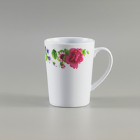 Service de table en mélamine durable à motifs floraux, 16 pièces, directement de l'usine, bol, assiette et tasse en plastique pour restaurant et hôtel