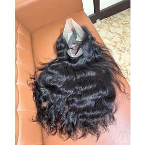 Perruque de cheveux vierges 100% indiens bruts non transformés cuticule alignée naturelle bouclée 26 pouces vagues Double trame douce disponible en gros - Product Image 4