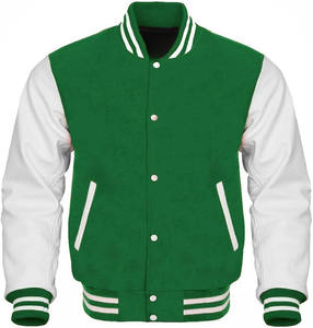 แจ็กเก็ตขนเบสบอลตามสั่งแขนเสื้อหนังแท้แจ็คเก็ตเลตเทอร์แมน - Product Image 1