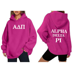 เสื้อสเวตเตอร์ลายมัดย้อมผ้าฝ้ายสำหรับทุกเพศฤดูหนาวพิมพ์โลโก้ออกแบบปักลายมหาวิทยาลัยอัลฟาเดลต้า - Product Image 1