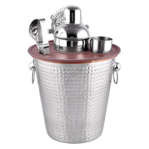 Premium Hammered Wine <b>Bucket</b> Set Classic Stylish Design Stainless Steel <b>Metal</b> Bar Accessories - Product Image 1