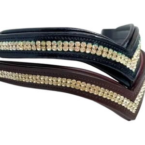 Banda Frontal para Caballo de Cuero Cristalino Ligero y Cómodo de Alta Calidad, Diseño LX Personalizable con Pedrería Brillante - Product Image 3