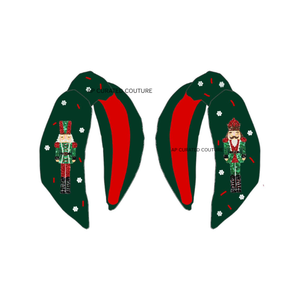 Accesorios para el cabello de celebración navideña para mujer, diadema de fiesta de Papá Noel con cuentas con perla de ala ancha para eventos festivos - Product Image 3