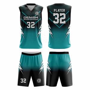 Ensembles d'uniformes de basket-ball pour jeunes Maillots et shorts sublimés personnalisés Tissu à séchage rapide pour équipes - Product Image 1
