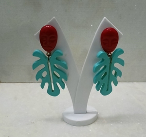 Brazaletes de acero inoxidable unisex de moda y pendientes de resina de madera de mango chapados en oro joyería con cuentas cristianas con perla-para regalo - Product Image 5