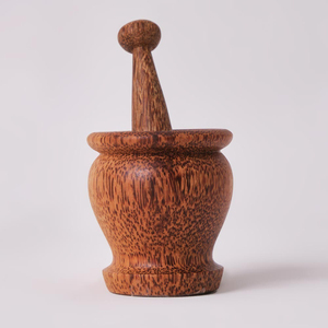 Juego de mortero y Maja de madera de coco hechos a mano, trituradora de hierbas y especias, morteros y majas de madera de coco - Product Image 1