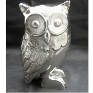 Escultura de Búho de Aluminio Plateado Más Vendida para Decoración de Restaurantes, Escultura de Aluminio para Decoración de Oficina - Product Image 5