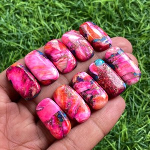 พลอยสีชมพูทองแดงเทอร์ควอยซ์ทรงรีทรงหลวมสำหรับทำสร้อยข้อมือจี้แหวน - Product Image 1