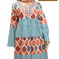 Abaya de conception moderne en coton imprimé longue robe de fantaisie Maxi Kaftan avec utilisation avec abaya respirante en pur coton pour femmes