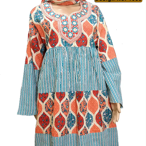 Modern Designed Abaya Cotton Printed Long Maxi <b>Kaftan</b> Fancy Gown with Wearing Uses with Breathable Pure Cotton Womens Abaya - Product Image 4