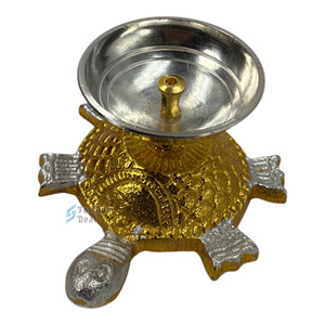 Turtle Deepak กล่องกำมะหยี่สีแดงทำจากทองเหลืองชุบทองสำหรับงานแต่งงานและตกแต่งบ้านและให้เป็นของขวัญ - Product Image 3