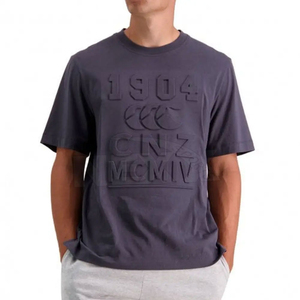 2025 hommes vente chaude personnaliser 3D en relief T-Shirts OEM sonnerie col rond posséder votre marque T-Shirts 100% coton Jersey vêtements d'été - Product Image 6