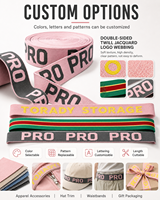 Bande élastique en polyester jacquard sergé double face avec logo personnalisé pour sous-vêtements, ceintures, chapeaux et accessoires vestimentaires