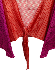 Top informal para niñas y mujer, top de corbata de seda, regalo de manga larga para su bata corta - Product Image 4