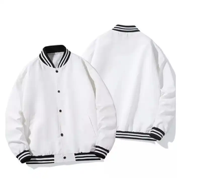 Blouson bombardier de baseball universitaire personnalisé du fabricant OEM pour hommes blouson tissé collé de haute qualité imperméable respirant printemps - Product Image 4