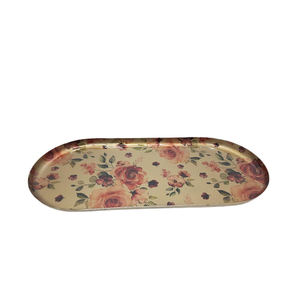 Bandeja de servicio de hierro con nuevo diseño Bandeja ovalada de esmalte seguro para alimentos para almacenamiento de restaurante y Decoración de mesa - Product Image 2