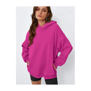 Sudadera con capucha de gran tamaño de alta calidad, jersey de lana de manga larga sólida, bolsillo, Invierno 100%, algodón orgánico - Product Image 2