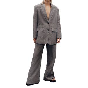 Mujer primavera nueva moda recta pierna ancha pantalones cómodos Vintage cintura alta transpirable cremallera trasera pantalones femeninos - Product Image 3