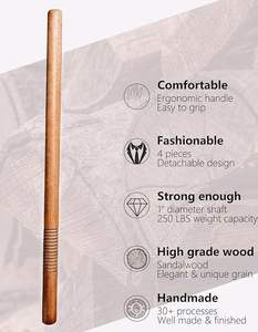 Bâton de marche en bois moderne fabriqué à la main avec poignée en liège et en caoutchouc léger pour la randonnée et les activités de plein air à bas prix - Product Image 6