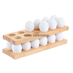 Modern Creative Art Unique Fancy Designer 2 Tier Attractive Look Kitchenware <b>Wooden</b> Egg Racks and Holder <b>Shelving</b> <b>Units</b> Supplies - Product Image 4