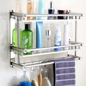 Mensola Angolare Moderna in Acciaio Inox da Parete per Bagno, Elegante Organizzatore e Portaoggetti per Doccia - Product Image 1