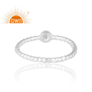 Anillo de Plata de Ley 925 con Topacio Blanco Natural, Diseño Exclusivo, Proveedor de Joyería Personalizada para Mujer, Regalo para Ella, Proveedor de Joyería India - Product Image 2
