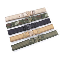 Ceinture tactique pour l'extérieur, robuste, ajustable à la taille, avec boucle en plastique à dégagement rapide, ceinture tactique en toile pour hommes